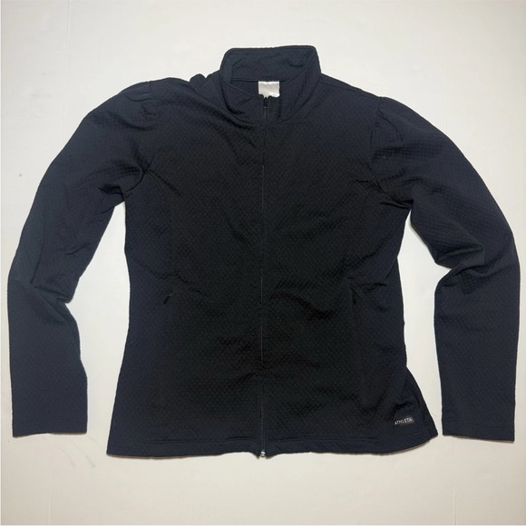 Athleta Jackets & Blazers - Athleta Black Quilted Zip Up Athletic Jacket Size‎ M Athleisure Running Workout
